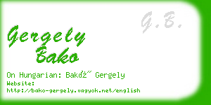 gergely bako business card